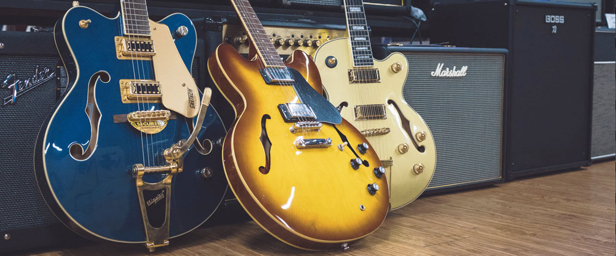 semi-hollow and hollow body electric guitar styles